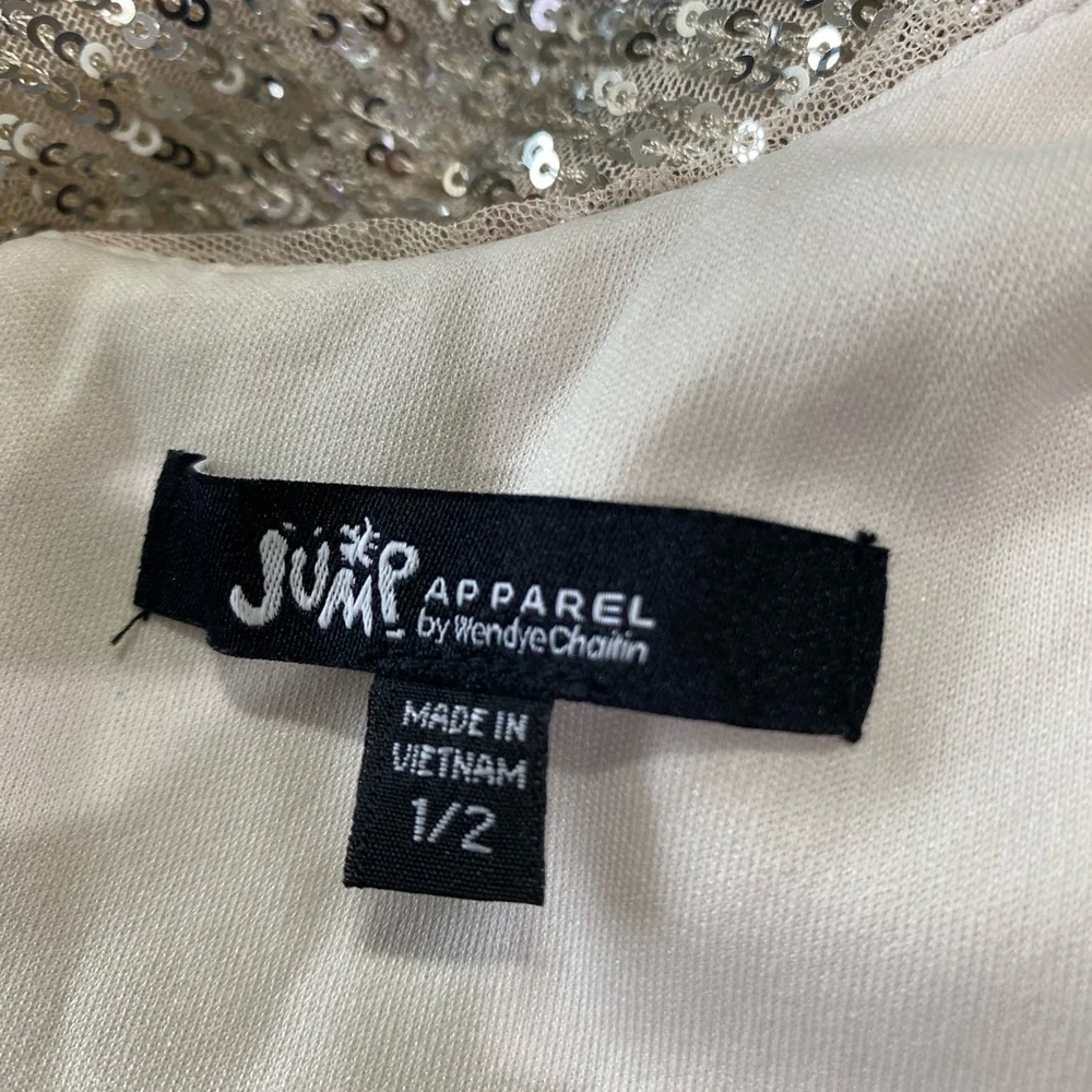 Jump‎ Apparel Silver Sequin Two-Piece Skirt Set Juniors 1/2 NWT Party Formal